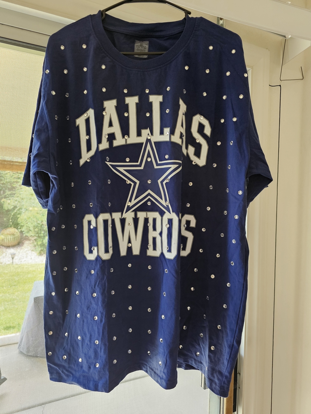 Gameday Couture NFL Dallas Cowboys Navy Blue Rhinestone Short Sleeve Tee SzL